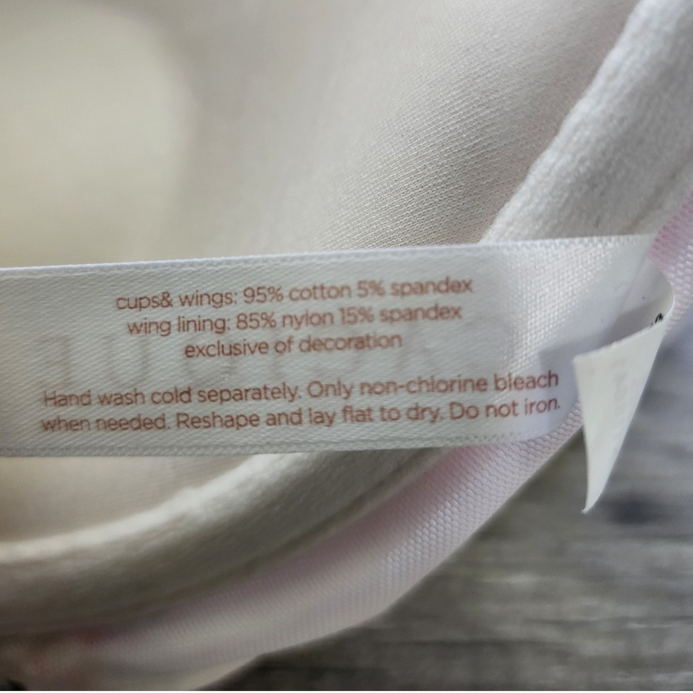 Cacique Front Close Underwire Bra 40DD Pink White Striped Cherry Print Cotton - Picture 4 of 6